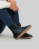 Women's Dark Green Chelsea Boots - Handcrafted Calf Leather Wide Toe Box | Bespoky