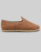 Side view Tan Nubuck Yemeni Shoes - Calf Leather Zero Drop | Bespoky