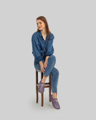 Back view Purple Oxford Shoes - Calf Leather Handcrafted | Bespoky