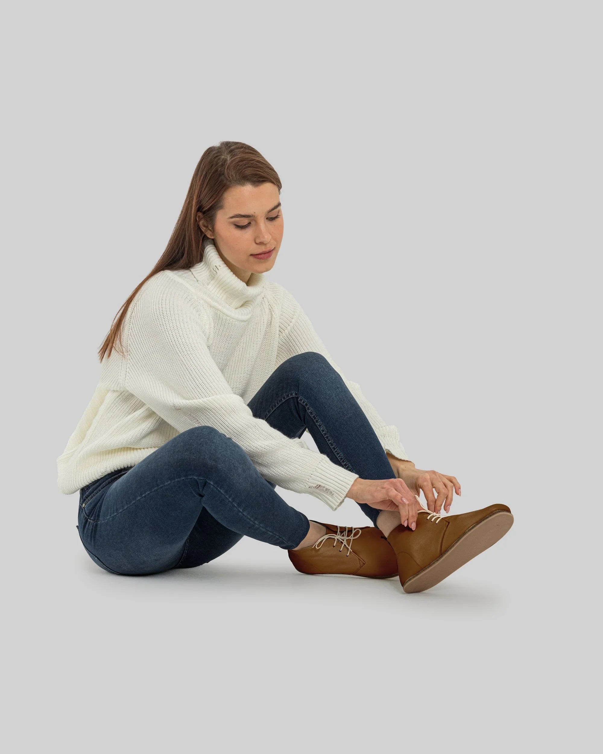 Sole detail Dark Tan Ankle Boots - Zero Drop Calf Leather | Bespoky