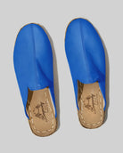 Side view Blue Slippers - Calf Leather Zero Drop | Bespoky