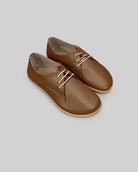 Women's Dark Tan Oxford Shoes - Handcrafted Calf Leather Wide Toe Box | Bespoky