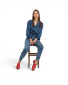 Back view Red Pointed Toe Oxford - Calf Leather Handcrafted | Bespoky