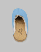 Top view Baby Blue Shearling Slippers - Handcrafted Calf Leather | Bespoky