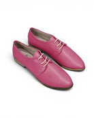 Women's Fuchsia Pointed Toe Oxford - Handcrafted Calf Leather Wide Toe Box | Bespoky