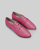 Women's Fuchsia Pointed Toe Oxford - Handcrafted Calf Leather Wide Toe Box | Bespoky