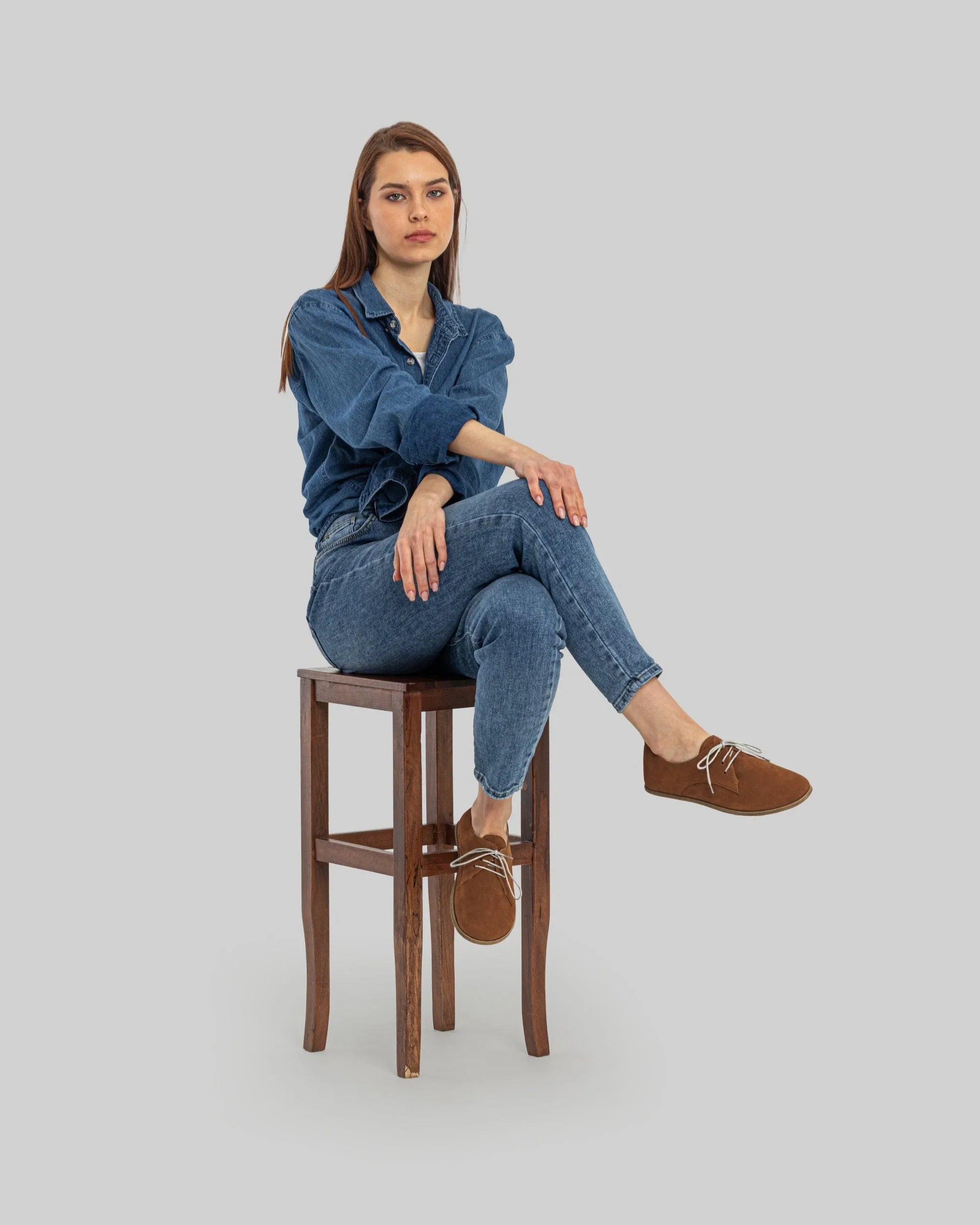 Back view Tan Oxford Shoes - Calf Leather Handcrafted | Bespoky