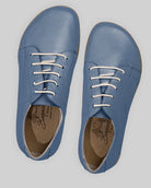 Side view Jean Blue Barefoot Sneaker - Calf Leather Zero Drop | Bespoky