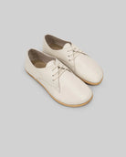 Men's Cream Oxford Shoes - Handcrafted Calf Leather Wide Toe Box | Bespoky