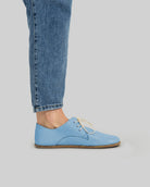 Pair Baby Blue Oxford Shoes - Barefoot Wide Toe Calf Leather | Bespoky