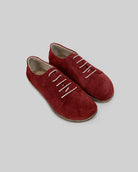 Women's Burgundy Barefoot Sneaker - Handcrafted Calf Leather Wide Toe Box | Bespoky