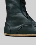 Top view Dark Green Barefoot Boot - Handcrafted Calf Leather | Bespoky