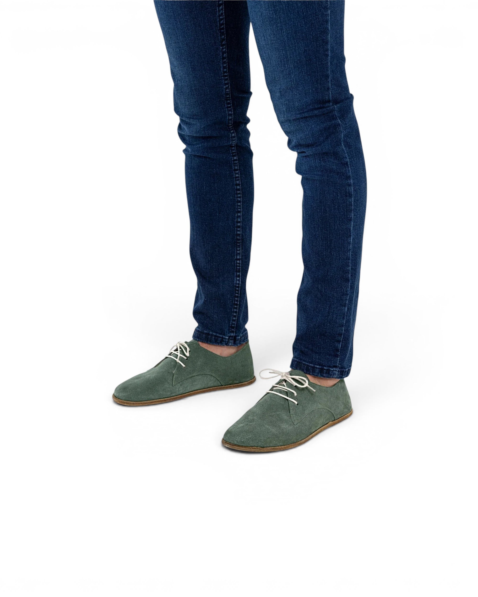 Side view Green Oxford Shoes - Calf Leather Zero Drop | Bespoky