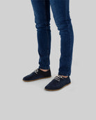 Side view Navy Oxford Shoes - Calf Leather Zero Drop | Bespoky