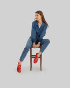 Back view Red Oxford Shoes - Calf Leather Handcrafted | Bespoky