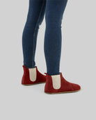 Pair Burgundy Chelsea Boots - Barefoot Wide Toe Calf Leather | Bespoky