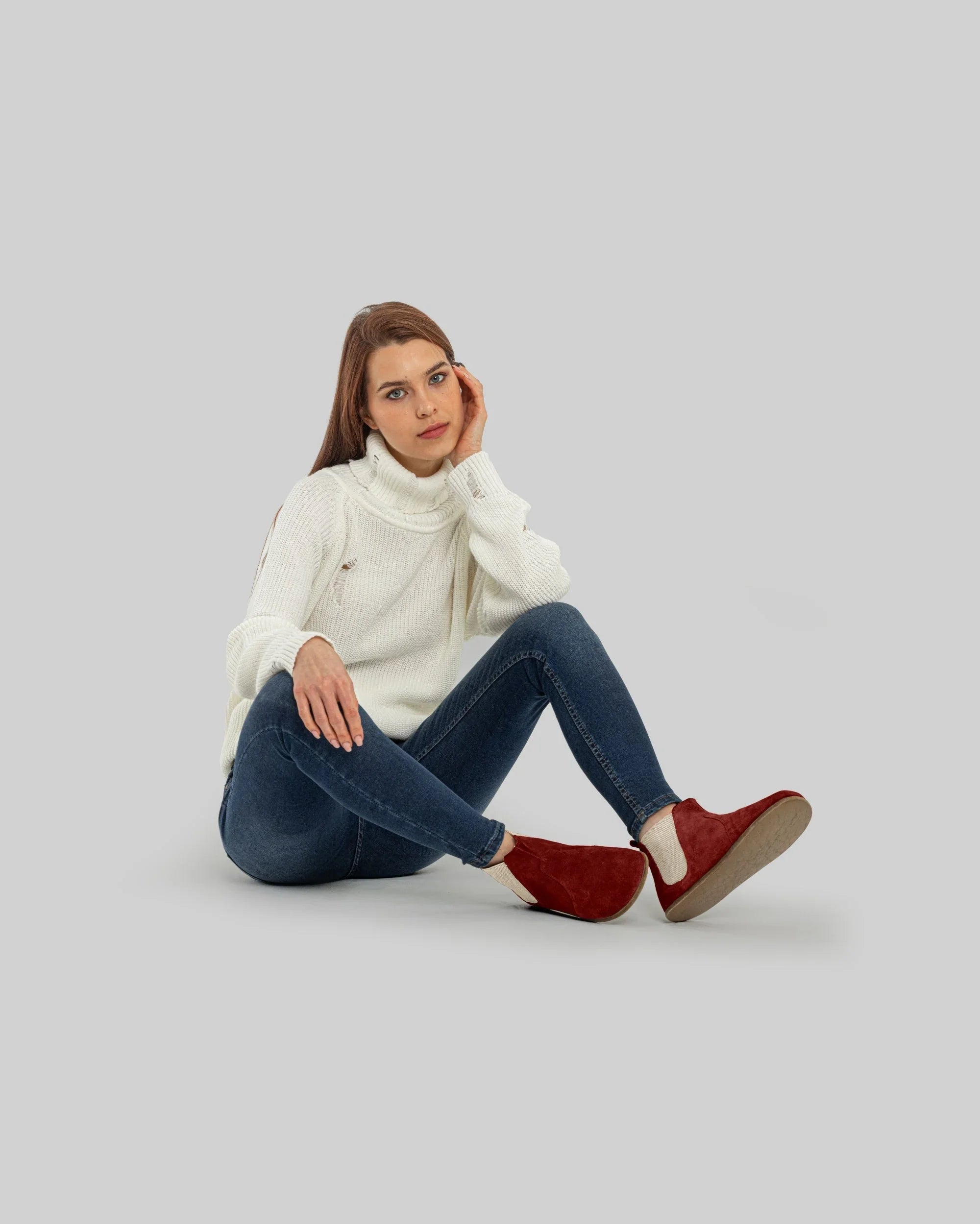 Close-up calf leather - Burgundy Chelsea Boots Detail | Bespoky