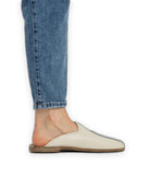 Top view Cream Shearling Slippers - Handcrafted Calf Leather | Bespoky
