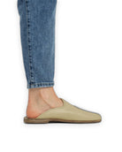Side view Yellow Shearling Slippers - Calf Leather Zero Drop | Bespoky