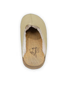 Back view Yellow Shearling Slippers - Calf Leather Handcrafted | Bespoky