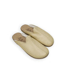 Men's Yellow Shearling Slippers - Handcrafted Calf Leather Wide Toe Box | Bespoky