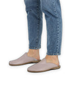 Detail Pink Shearling Slippers - Handcrafted Calf Leather Turkey | Bespoky