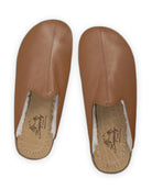 Top view Gold Shearling Slippers - Handcrafted Calf Leather | Bespoky