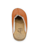 Back view Orange Shearling Slippers - Calf Leather Handcrafted | Bespoky