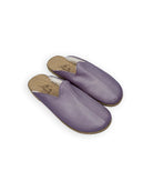 Men's Purple Shearling Slippers - Handcrafted Calf Leather Wide Toe Box | Bespoky
