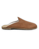 Side view Gold Nubuck Shearling Slippers - Calf Leather Zero Drop | Bespoky
