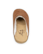 Top view Gold Nubuck Shearling Slippers - Handcrafted Calf Leather | Bespoky