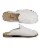 Back view White Shearling Slippers - Calf Leather Handcrafted | Bespoky