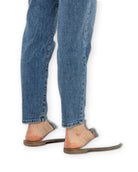 Top view Baby Blue Shearling Slippers - Handcrafted Calf Leather | Bespoky