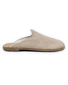 Side view Beige Shearling Slippers - Calf Leather Zero Drop | Bespoky