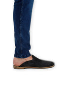 Detail Black Shearling Slippers - Handcrafted Calf Leather Turkey | Bespoky