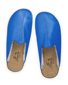 Top view Blue Shearling Slippers - Handcrafted Calf Leather | Bespoky