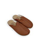 Women's Dark Brown Shearling Slippers - Handcrafted Calf Leather Wide Toe Box | Bespoky