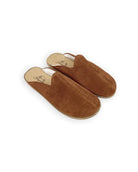 Women's Gold Shearling Slippers - Handcrafted Calf Leather Wide Toe Box | Bespoky