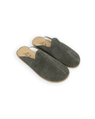 Women's Gold Shearling Slippers - Handcrafted Calf Leather Wide Toe Box | Bespoky