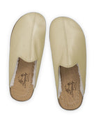 Top view Yellow Shearling Slippers - Handcrafted Calf Leather | Bespoky