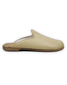 Close-up calf leather - Yellow Shearling Slippers Detail | Bespoky