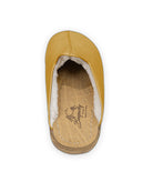 Top view Mustard Shearling Slippers - Handcrafted Calf Leather | Bespoky