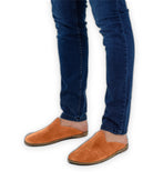 Top view Orange Shearling Slippers - Handcrafted Calf Leather | Bespoky