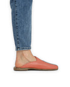 Back view Pomegranate Shearling Slippers - Calf Leather Handcrafted | Bespoky