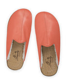 Women's Pomegranate Shearling Slippers - Handcrafted Calf Leather Wide Toe Box | Bespoky