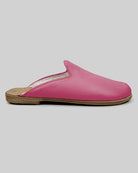 Side view Fuchsia Shearling Slippers - Calf Leather Zero Drop | Bespoky