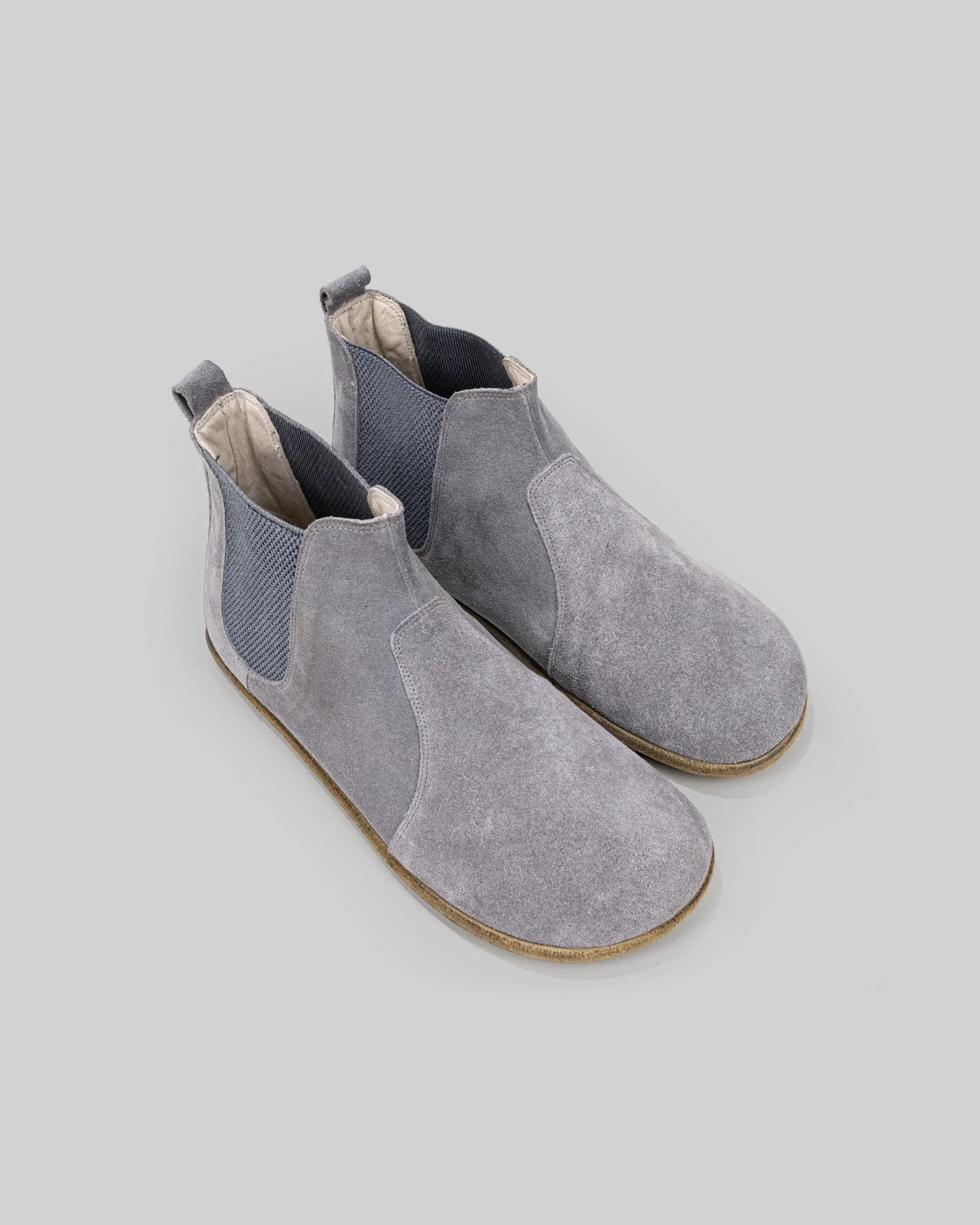 Women's Grey Chelsea Boots - Handcrafted Calf Leather Wide Toe Box | Bespoky