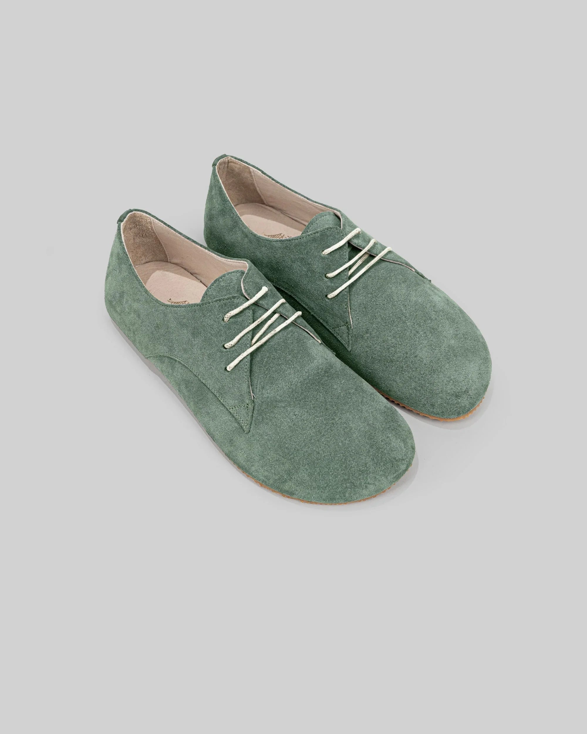 Women's Green Oxford Shoes - Handcrafted Calf Leather Wide Toe Box | Bespoky