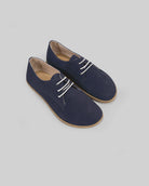 Women's Navy Oxford Shoes - Handcrafted Calf Leather Wide Toe Box | Bespoky