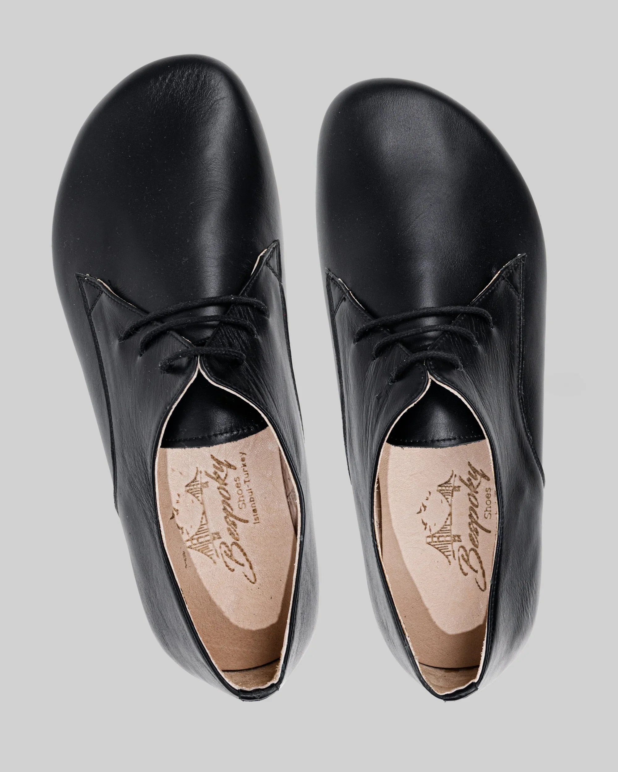 Top view Black Oxford Shoes - Handcrafted Calf Leather | Bespoky